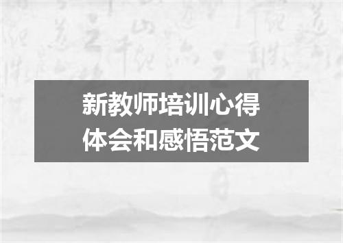 新教师培训心得体会和感悟范文
