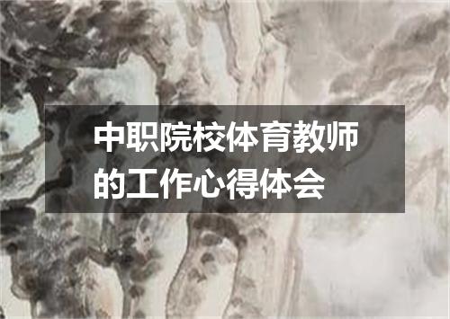 中职院校体育教师的工作心得体会
