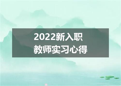 2022新入职教师实习心得