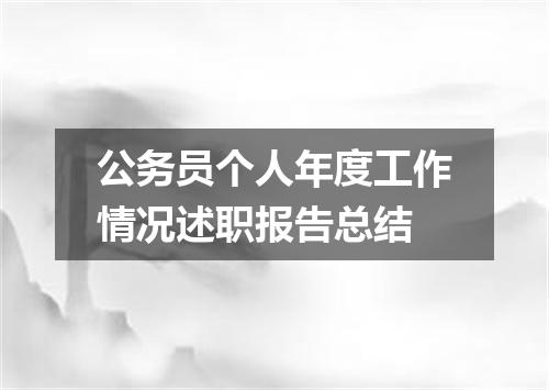 公务员个人年度工作情况述职报告总结