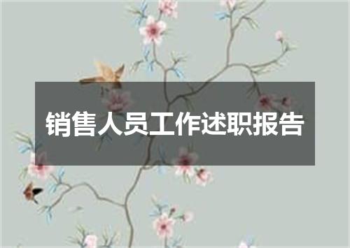 销售人员工作述职报告