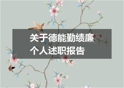 关于德能勤绩廉个人述职报告