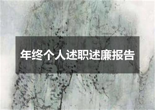 年终个人述职述廉报告