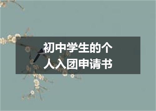 初中学生的个人入团申请书