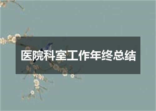医院科室工作年终总结