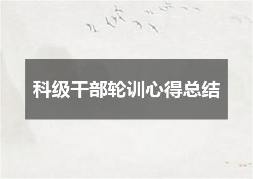 科级干部轮训心得总结
