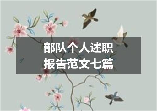 部队个人述职报告范文七篇