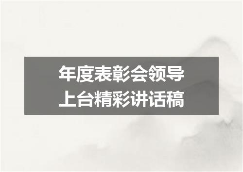 年度表彰会领导上台精彩讲话稿