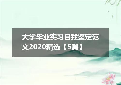 大学毕业实习自我鉴定范文2020精选【5篇】