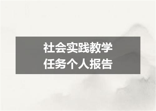 社会实践教学任务个人报告