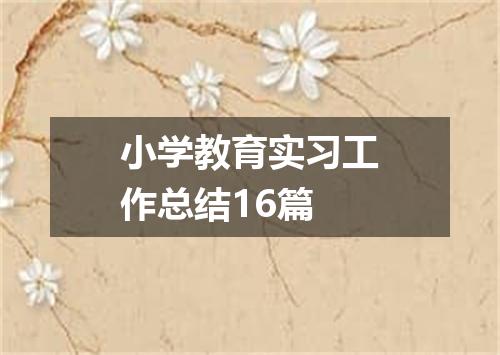 小学教育实习工作总结16篇