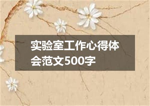 实验室工作心得体会范文500字