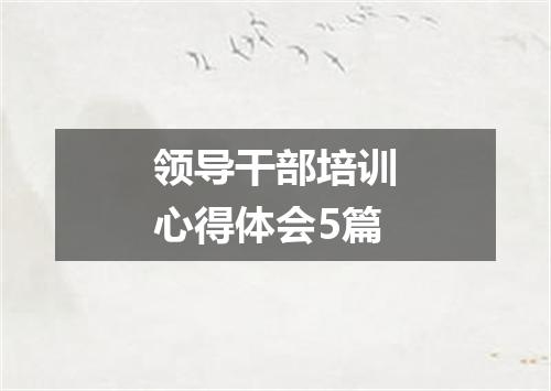 领导干部培训心得体会5篇