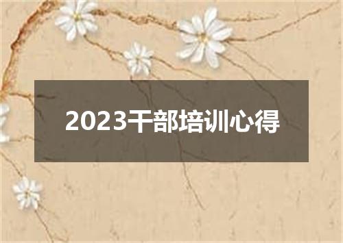 2023干部培训心得