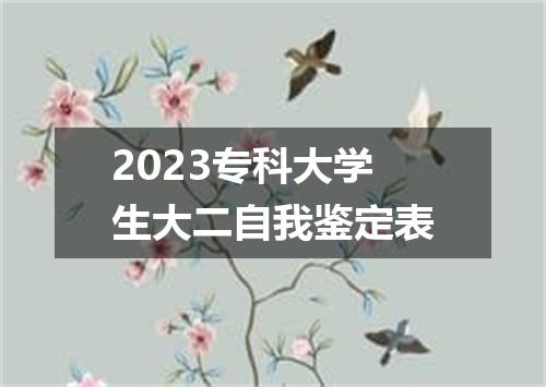 2023专科大学生大二自我鉴定表