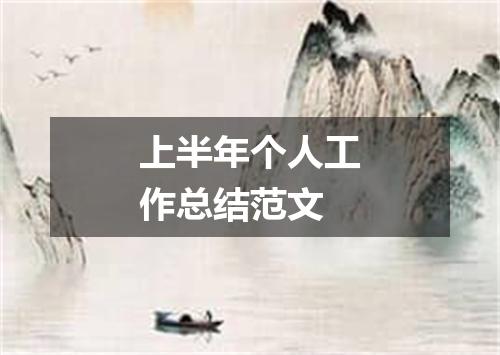 上半年个人工作总结范文