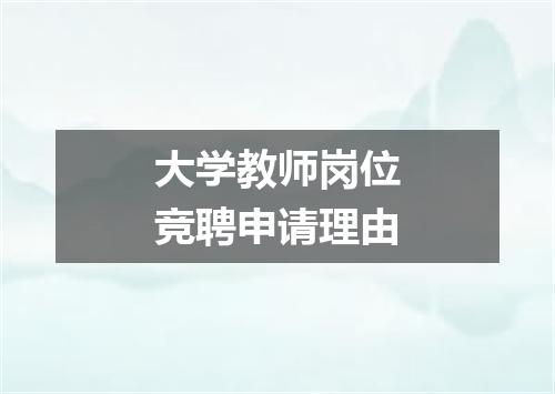 大学教师岗位竞聘申请理由