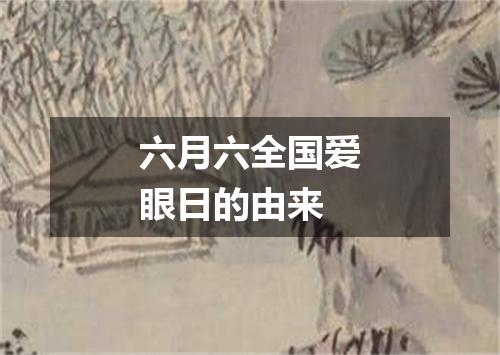 六月六全国爱眼日的由来