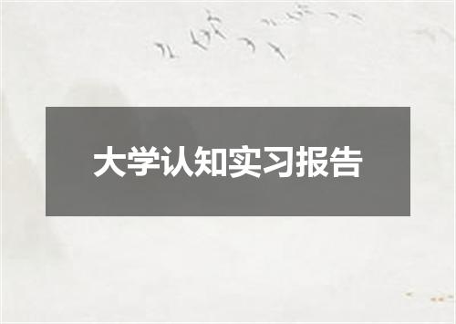 大学认知实习报告