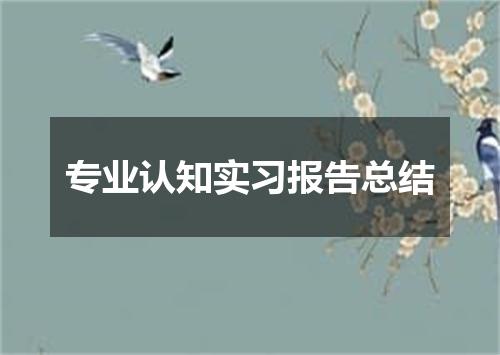 专业认知实习报告总结