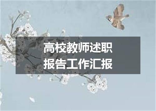 高校教师述职报告工作汇报