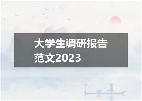 大学生调研报告范文2023