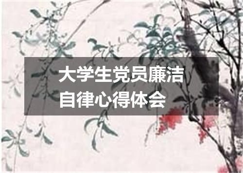大学生党员廉洁自律心得体会