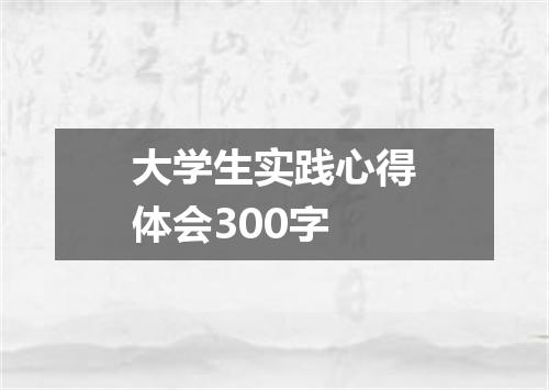 大学生实践心得体会300字