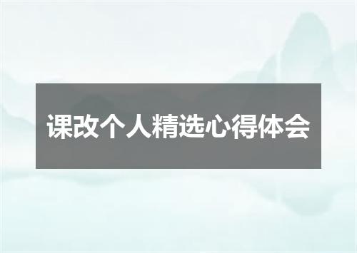 课改个人精选心得体会