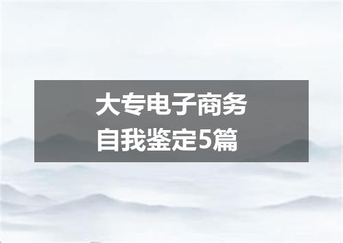 大专电子商务自我鉴定5篇