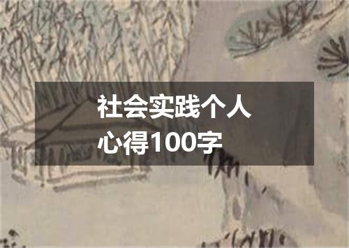社会实践个人心得100字