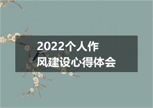 2022个人作风建设心得体会
