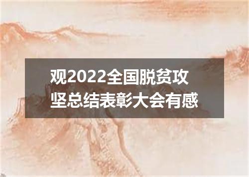 观2022全国脱贫攻坚总结表彰大会有感