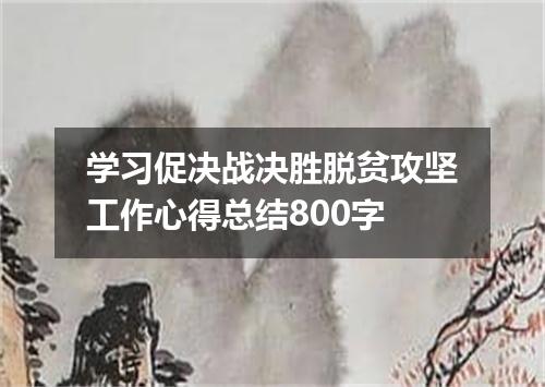 学习促决战决胜脱贫攻坚工作心得总结800字