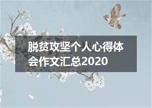 脱贫攻坚个人心得体会作文汇总2020