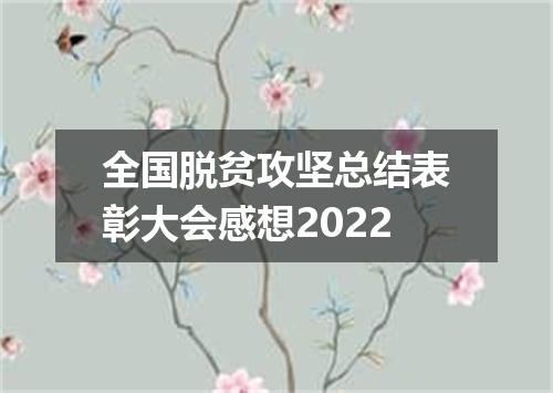 全国脱贫攻坚总结表彰大会感想2022