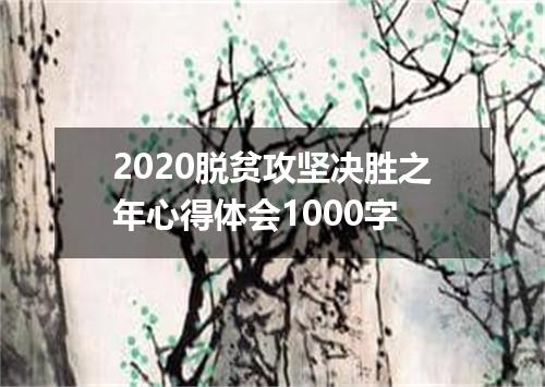 2020脱贫攻坚决胜之年心得体会1000字