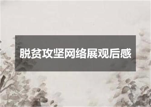 脱贫攻坚网络展观后感