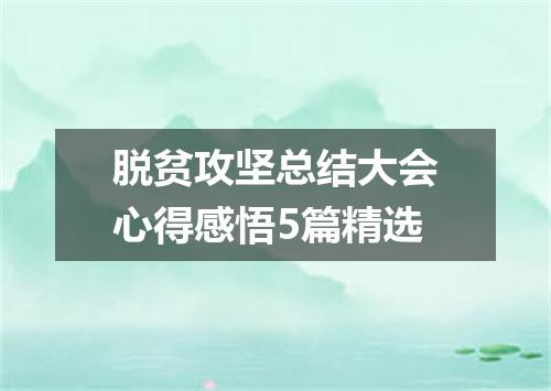 脱贫攻坚总结大会心得感悟5篇精选