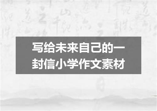 写给未来自己的一封信小学作文素材