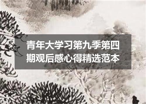 青年大学习第九季第四期观后感心得精选范本