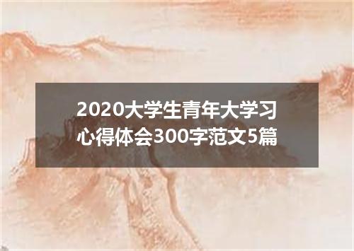 2020大学生青年大学习心得体会300字范文5篇
