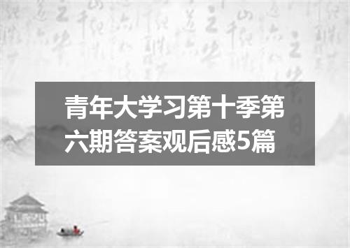 青年大学习第十季第六期答案观后感5篇