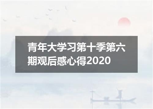 青年大学习第十季第六期观后感心得2020
