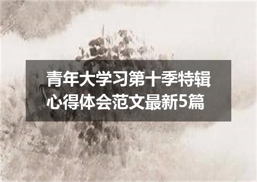青年大学习第十季特辑心得体会范文最新5篇