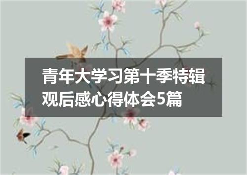 青年大学习第十季特辑观后感心得体会5篇
