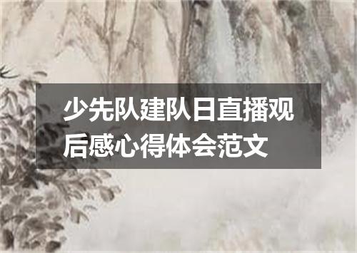 少先队建队日直播观后感心得体会范文