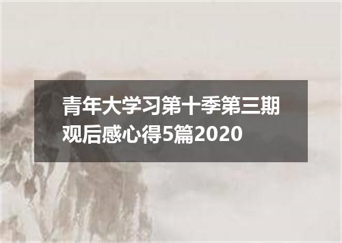 青年大学习第十季第三期观后感心得5篇2020
