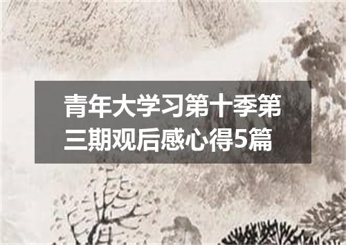 青年大学习第十季第三期观后感心得5篇