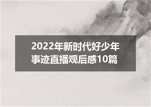 2022年新时代好少年事迹直播观后感10篇